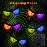 Solar Halloween Spooky Eyes String Lights 8 Pack Solar Powered 16 Led Eyes Lights Red Green Blue Purple Flashing Peeping Eyes W