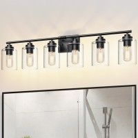 Skejao 6 Light Bathroom Vanity Light Over Mirror Black Vanity Light For Bathroom Matte Black Bathroom Light Fixture Wall Sconce