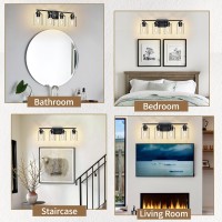 Skejao 4 Light Bathroom Vanity Light Over Mirror Black Vanity Light For Bathroom Matte Black Bathroom Light Fixture Wall Sconce