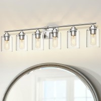 Skejao 6 Light Bathroom Vanity Light Over Mirror Nickel Vanity Light For Bathroom Bathroom Light Fixture Wall Sconce Lighting Fo