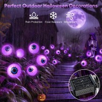 Halloween Decorations Solar Lights Outdoor 2 Pack 12 Led Scary Eyeball Solar Lights Solar Halloween Lights For Garden Lawn Pat