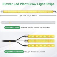 Ipower 40W Led Plant Grow Light Strips Full Spectrum For Indoor Plants With Auto Onoff 3912H Timer 10 Dimmable Levels 48 Led