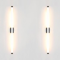 Reddragon Lighting Modern Wall Sconces Set Of Two Dimmable Hardwired Wall Sconces Bright Led Matte Black Linear Wall Light Fixtu