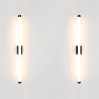 Reddragon Lighting 2Pack Hardwired Minimalist Long Warm White Wall Light Linear Tube Led Wall Vanity Sconce For Bathroom Bedroo