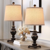 21 Small Table Lamps For Bedroom Nightstand Lamps Set Of 2 Bedside Lamps With Linen Shades Modern Farmhouse Side Table Lamps F