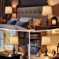 21 Small Table Lamps For Bedroom Nightstand Lamps Set Of 2 Bedside Lamps With Linen Shades Modern Farmhouse Side Table Lamps F