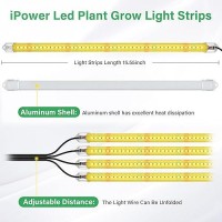 Ipower 60W Led Plant Grow Light Strips Full Spectrum For Indoor Plants With Auto Onoff 3912H Timer 10 Dimmable Levels 48 Led