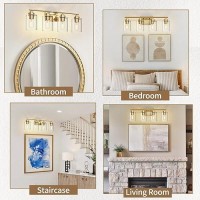 Skejao 4 Light Bathroom Vanity Light Over Mirror Gold Vanity Light For Bathroom Gold Bathroom Light Fixture Wall Sconce Lighting