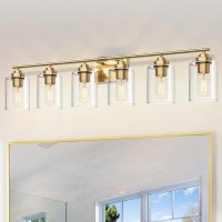 Skejao 6 Light Bathroom Vanity Light Over Mirror Gold Vanity Light For Bathroom Bathroom Light Fixture Wall Sconce Lighting For