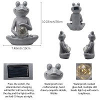 Halpssfm Solar Frog Garden Statues Meditating Yoga Frog Statue Housewarming Gifts For Womenmom Zen Garden Frog Figurines For La