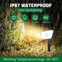 Ailynice Solar Spotlights Outdoor Motion Sensor Solar Landscape Spot Lighting Solar Outdoor Waterproof Ip67 4 Modes 2800K Warm L