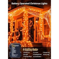 Brightown Halloween String Lights Battery Operated 2 Pack Total 33Ft 100 Led Battery Powered Fairy Lights With Timer 8 Modes Wa