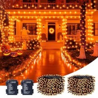 Brightown Halloween String Lights Battery Operated 2 Pack Total 33Ft 100 Led Battery Powered Fairy Lights With Timer 8 Modes Wa