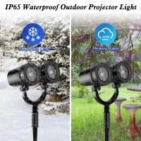 Snowflake Christmas Light Projector Outdoor 2024 Upgraded Dual Head Projection Design Ip65 Waterproofantifreezing Led Christ