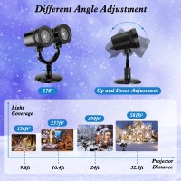 Snowflake Christmas Light Projector Outdoor 2024 Upgraded Dual Head Projection Design Ip65 Waterproofantifreezing Led Christ