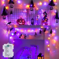 Minetom Halloween String Lights Battery Operated 17Ft 50 Led Battery Powered Fairy Lights With Timer 8 Modes Waterproof String