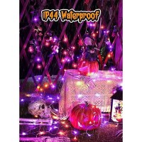 Minetom Halloween String Lights Battery Operated 17Ft 50 Led Battery Powered Fairy Lights With Timer 8 Modes Waterproof String