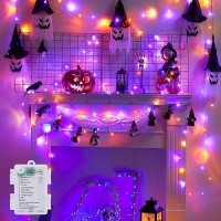 Minetom Halloween String Lights Battery Operated 17Ft 50 Led Battery Powered Fairy Lights With Timer 8 Modes Waterproof String