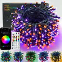 Color Changing Smart Halloween Lights 66Ft 200 Led Rgb With Remote App Control Timer Music Sync Dimmable Multiple Modes Ind