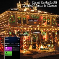 Color Changing Smart Halloween Lights 66Ft 200 Led Rgb With Remote App Control Timer Music Sync Dimmable Multiple Modes Ind