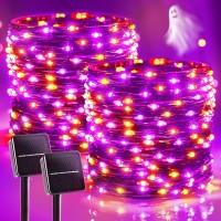 Brightown Solar String Lights 2 Packs Total 66Ft 200 Led Solar Fairy Lights With 8 Modes Waterproof Solar Lights For Outside P