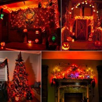 Orange Lights 2 Packs Total 66 Feet 200 Led Solar Fairy Lights Halloween Lights Outdoor With 8 Modes Waterproof Twinkle Fall