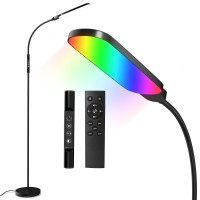 Led Floor Lamp 15W Bright Rgb Standing Lamp 2000K6500K 5 Color Temps Dimmable Floor Lamp Remote Touch Control Adjustable Goo