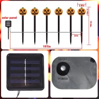 Ubyyddo Solar Halloween Pumpkin Pathway Lights Set Of 6 Garden Stake Lights For Halloween Decorations Multicolor Outdoor Wate