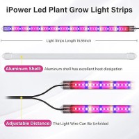 Ipower 20W Led Grow Lights With Full Spectrum Plant Growing Light Strips For Indoor Plant With Auto Onoff 3912H Timer 10 Dim