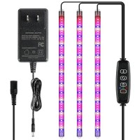 Ipower 40W Led Grow Lights With Full Spectrum Plant Growing Light Strips For Indoor Plant With Auto Onoff 3912H Timer 10 Dim