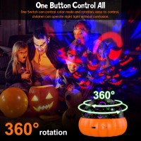 2 In 1 Halloween Projector Indoor Pumpkin Star Projector Night Light For Kids Jack Olantern Faces Starry Theme 15 Color Mo