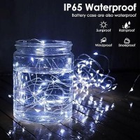 2Pack Fairy Lights Battery Operated With Remote Waterproof 33Ft 100 Led Battery String Lights Outdoor Indoor 8 Modes Twinkle