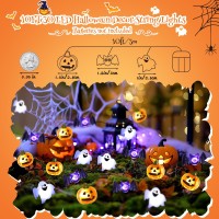 Coquimbo Halloween Decorations Indoor Lights 10Ft 30 Led Pumpkin Bat Ghost Decor Battery Operated String Lights For Indoor Outd