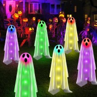 Betrihyes 6Packs Halloween Ghost Decorations Outdoorspooky Cloth Ghosts Decor For Halloween Scary Party Giftssolar Halloween G