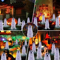 Betrihyes Halloween Decorations Solar Garden Lights Outdoor6Packs Halloween Ghost Decorations Lights With Scary Party Gifts Dec