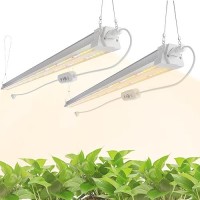 Freelicht 2 Pack 4Ft Led Grow Light With Timer 40W 250W Equivalent Full Spectrum Grow Lights For Indoor Plants With 91215H