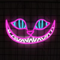 Cheshire Cat Neon Signs Alice In Wonderland Neon Light For Wall Art Decor Smile Cat Led Lights For Dimmable Led Lights For Bedr