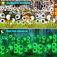 Nbqq Halloween Decorations Outdoor Solar Scary Eyeball Lights 4 Pack Green Eyeball Swaying Firefly Lightswaterproof Solar Hall