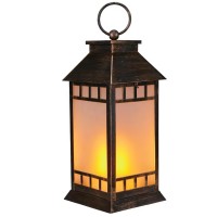 Anyperfect 16 Glass Solar Lantern Outdoor Waterproof Large Hanging Solar Lanterns With Flickering Flame Lights Metal Outdoor