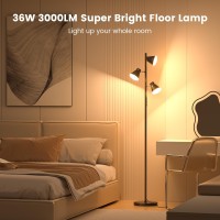 Sibrille 36W Led Tree Floor Lamp Dimmable Tall Standing Lamp With Remote Touch Control 4 Color Temperatures Bright Floor Lam