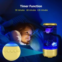 Sukind Jellyfish Lamp With Bluetooth White Noise Sound 7Color Changing Light With 5 Levels Brightness Jellyfish Aquarium Home D