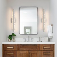 Hahzt Modern Bathroom Vanity Light Brushed Nickel 27 Inch 28W Dimmable Led Bath Bar Light Fixtures Over Mirror Wall Sconce Pi