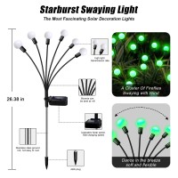 Zfnn Solar Halloween Decorations 4 Pack 24 Led Green Solar Firefly Lights Outdoor Waterproof Garden Decor For Yard Patio Pathw