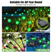 Zfnn Solar Halloween Decorations 4 Pack 24 Led Green Solar Firefly Lights Outdoor Waterproof Garden Decor For Yard Patio Pathw