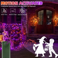 Green Convenience Halloween Lights 33Ft 100 Led Battery String Lights With Motion Sensor Spooky Music Or Battery Powered Orange