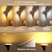 Fulsunt 42W Bright Tree Floor Lamp Dimmable Modern Led Standing Lamp With Remote Individual Control 4 Color Temperatures 3 R