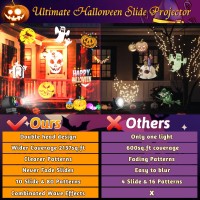 Halloween Projector Lights Christmas Outdoor Decor 10Hd Slides 10 Colors Ocean Wave Holiday Projector Light With Remote Contr