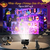 Halloween Projector Lights Christmas Outdoor Decor 10Hd Slides 10 Colors Ocean Wave Holiday Projector Light With Remote Contr