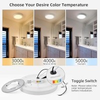 Hlite 75 Inch Flush Mount Led Ceiling Light With Night Light Cri90 15W 1500 Lm 3000K4000K5000K Selectable Flat Round Led