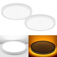 Hlite 12 Inch Flush Mount Led Ceiling Light With Night Light 24W 2400Lm 3000K4000K5000K Selectable Flat Lights For Ceiling